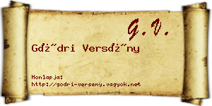 Gödri Versény névjegykártya